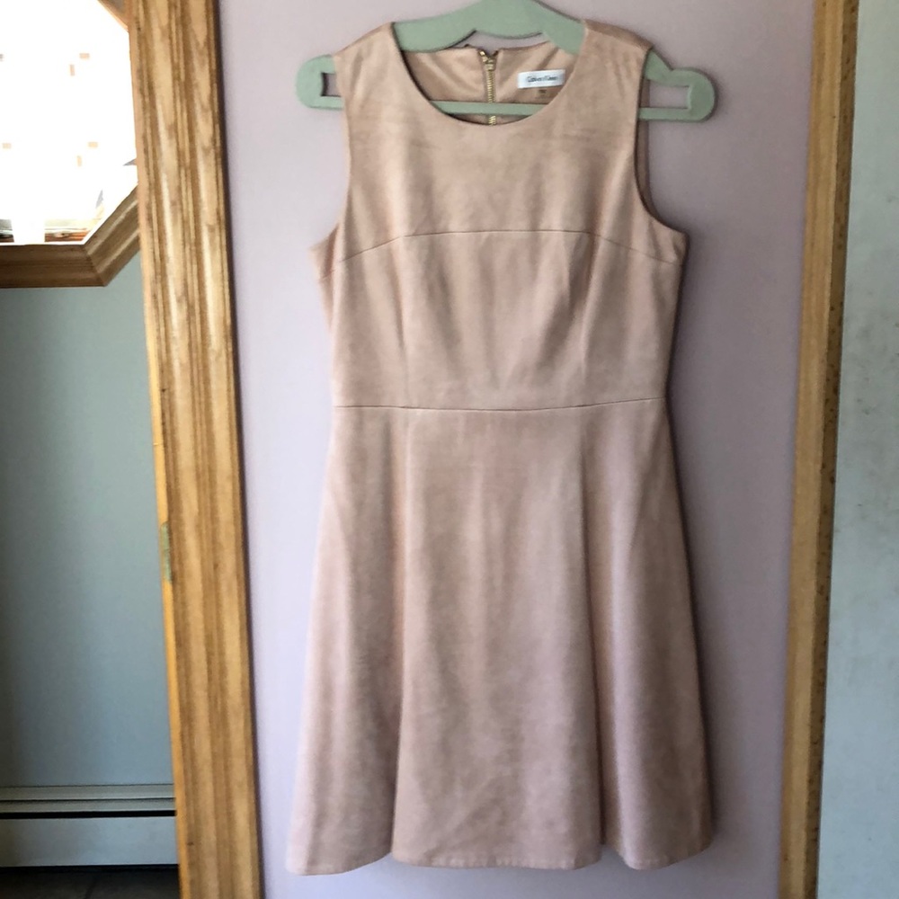 Blush Faux Suede Calvin Klein Dress